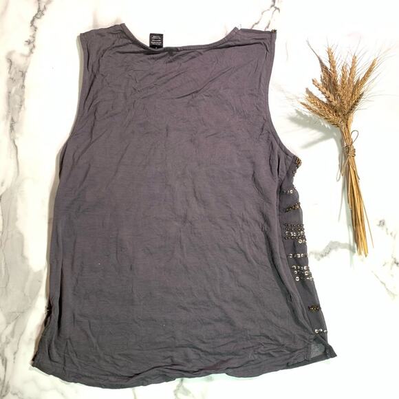 BKE black bead and sequin tank top SMALL - Picture 2 of 4